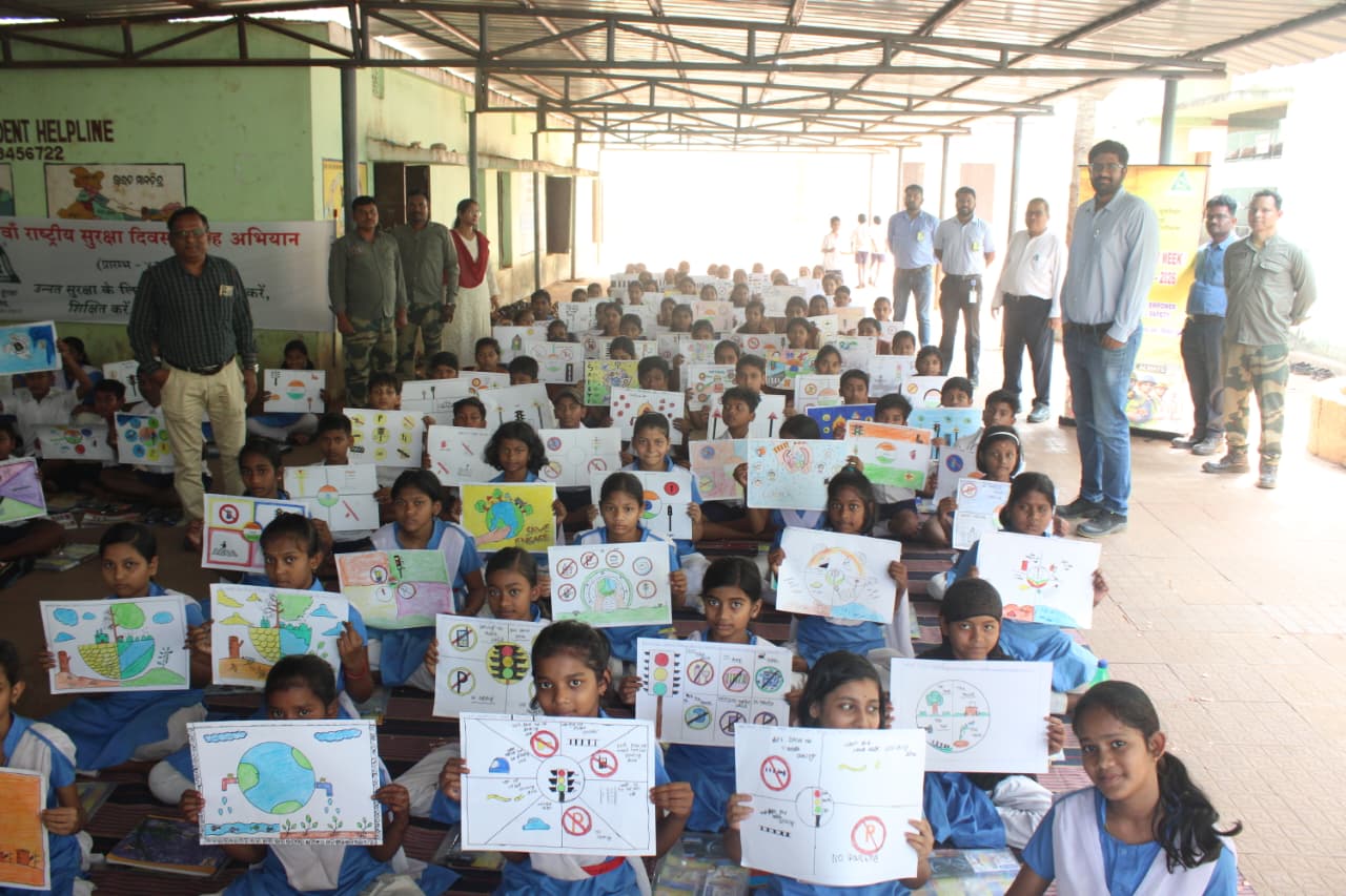 Drawing Competition on Safety Awareness Held at Government High School, Damana