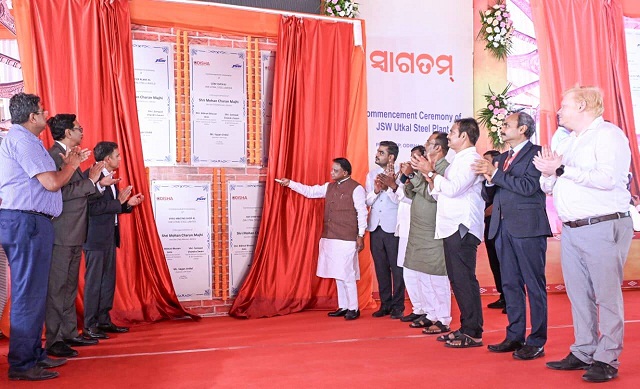 Odisha Chief Ministerlaid the foundation stone for JSW Steel’s massive integrated steel plant at Erasama near Paradip
