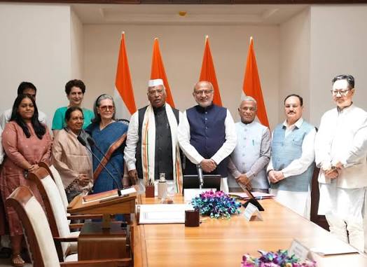 Rajya Sabha Chairman Shri  C.P. Radhakrishnan administers oath/affirmation to newly elected/re-elected Members in Rajya Sabha