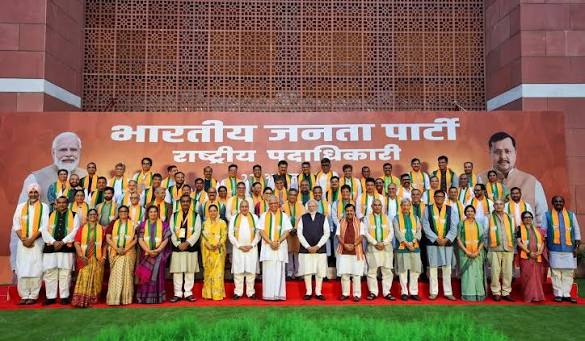 PM Modi Interacts With BJP’s Newly Appointed Office-Bearers At Party Headquarters