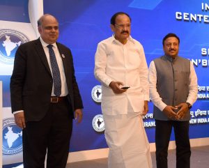 The Vice President, Shri M. Venkaiah Naidu launching the Audio-visual presentation of the Centenary Celebrations of The New India Assurance Company Limited, in New Delhi on July 23, 2018.