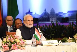 The Prime Minister, Shri Narendra Modi and other BIMSTEC leaders at the signing ceremony of BIMSTEC convention and the adoption of Kathmandu Declaration, in Nepal on August 31, 2018.