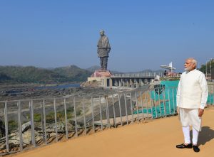The Prime Minister, Shri Narendra Modi dedicates the Statue of Unity to the Nation, on the occasion of the Rashtriya Ekta Diwas, at Kevadiya, in Narmada District of Gujarat on October