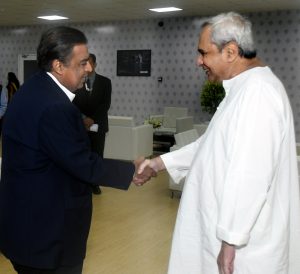 Chief Minister Shri @Naveen_Odisha with Shri Mukesh Ambani at