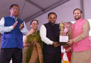 The Union Minister for Human Resource Development, Shri Prakash Javadekar at the KVS Rashtriya Ekta Shivir-2018, Ek Bharat-Shreshth Bharat, in New Delhi on November 01, 2018.
